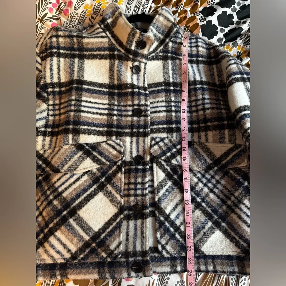 Women’s Avec Les Filles cropped plaid wool jacket size XXL - Picture 3 of 5